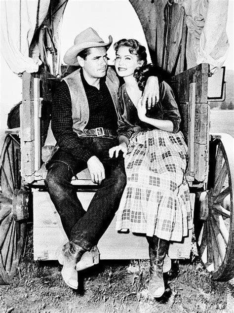 Glenn Ford And Rhonda Fleming On The Set Of The Cowboy And The Redhead