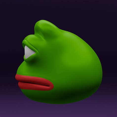 3d Model Pepe The Frog Shocked Pepe Expression Head Model Vr Ar
