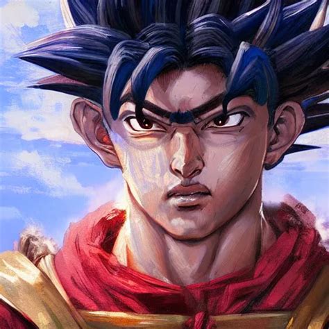 Masterpiece Portrait Painting Of Medieval Goku By Wlop Stable