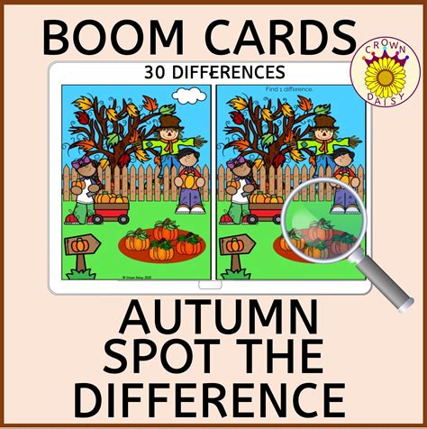 Visual Perception Autumn Spot The Difference Boom Cards Spot The