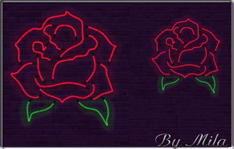 Neon Light Rose Neon Signs Sims Bright Color Schemes