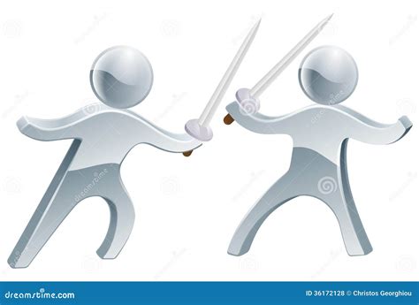 Sword Fighters Stock Vector Illustration Of Icon Fencers 36172128