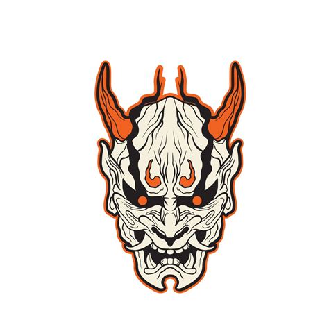 Oni Japanese Devil Mask Vector Illustration 10920782 Vector Art At