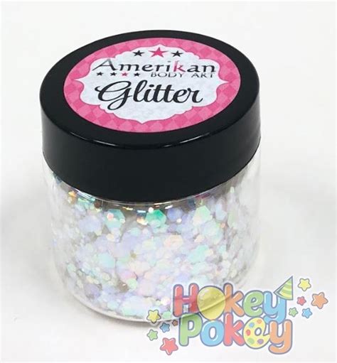 Aba Loose Chunky Glitter Blend Holographic White 1oz Tag Body Art