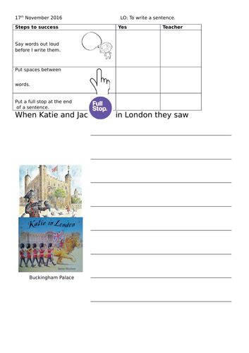 Katie In London 2 Week Writing Lesson Plan Year 1 Teaching Resources