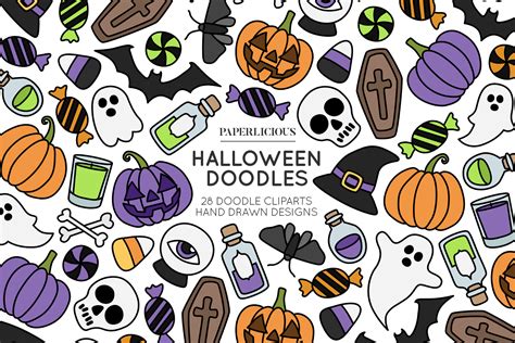 Halloween Doodle Cliparts