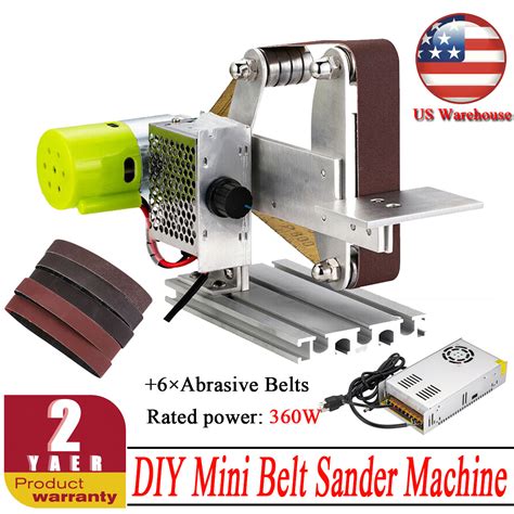 W DIY Electric Mini Polishing Sanding Machine Micro Bench Sander Belt Machine EBay