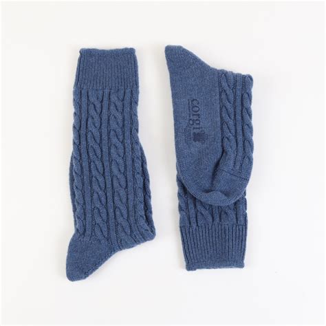 Prince Of Wales Cable Cashmere Socks Corgi Socks