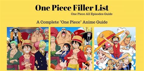 One Piece Filler List 2020 The Complete Episodes Guide Home