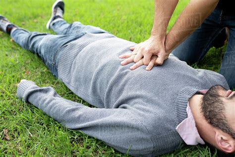 First Aid Emergency Cpr Rcp On Heart Attack Man Resuscitation Cardio