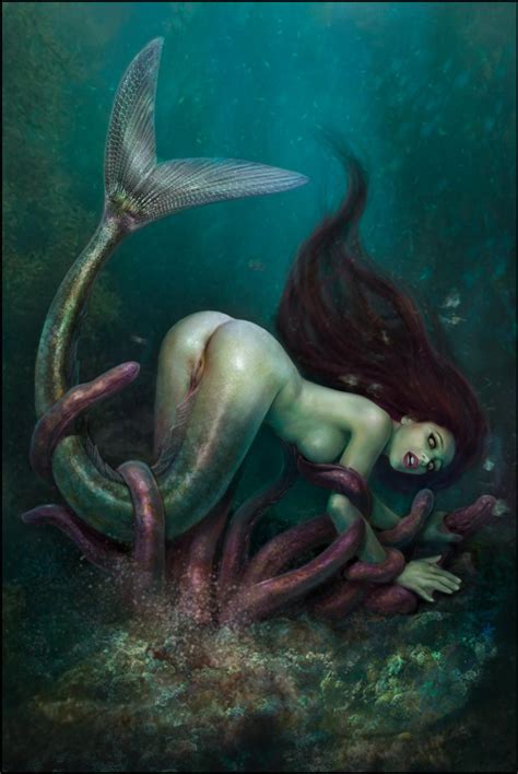 rule 34 1girls bent over butt female janvanh mermaid pussy tentacle tentacle sex wet 4677002