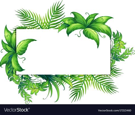 Affordable and search from millions of royalty free images, photos and vectors. Border template with green leaves Royalty Free Vector Image