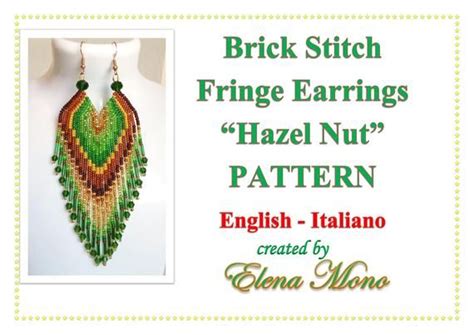 Pdf Pattern And Tutorial Brick Stitch Long Fringe Earrings Etsy Uk