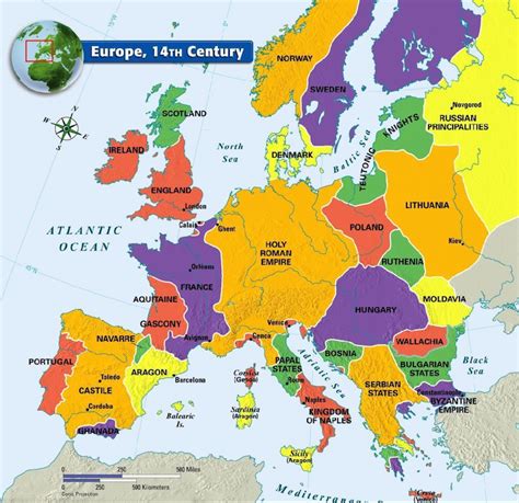 14th Century Europe Map European History Map Europe