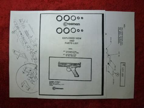 Crosman Model 600 677 Co2 Pistol Two 2 O Ring Seal Kits Exploded View
