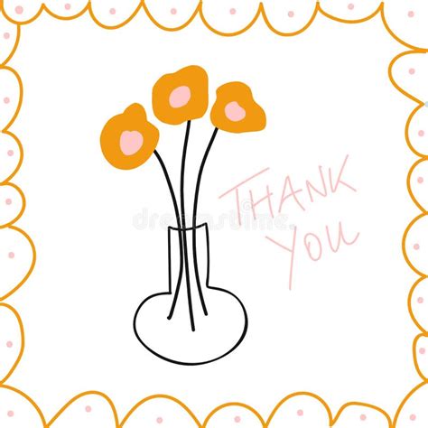 Thank You Message Hand Drawn Vector Illustration Thank You Note With