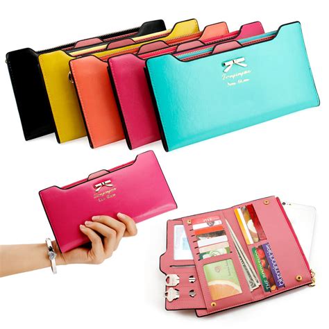 Choose from metal, engraved, desk, bulletin board, or leather business card holders. New Fashion Lady Women Leather Clutch Wallet Long Card ...