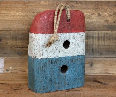 Doorstop Big Driftwood Door Stop Painted Red White And Blue With Rope
