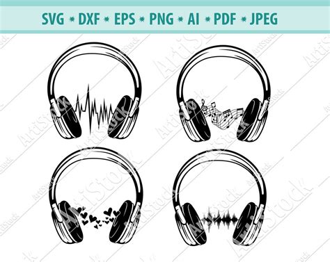 Headphones Svg Music Svg Headphones Clipart Headphones Music Notes
