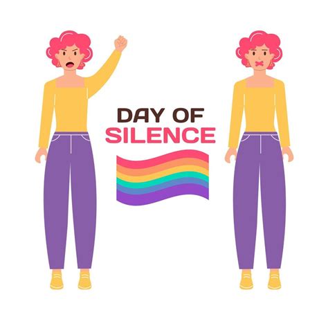 Lgbt Day Of Silence A Woman Screaming Loudly A Woman With A Closed