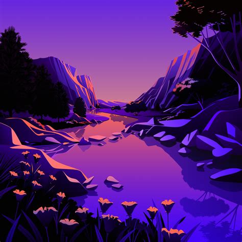 Lake Wallpaper 4k Mountains Rocks Twilight Sunset Purple Sky