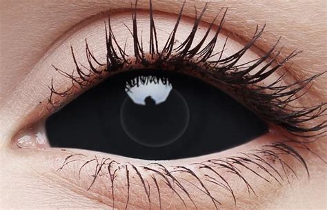 Coloured Black Full Eye Sclera Contact Lenses Halloween Contacts