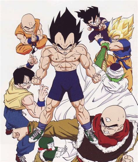Vegeta Goku Gohan Krillin Tien Chiaotzu Yamcha And Piccolo Anime Dragon Ball Super
