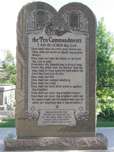 Oklahoma Commandments Monument Timeline Background Probability