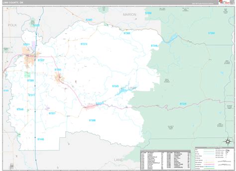 Linn County Or Wall Map Premium Style By Marketmaps Mapsales