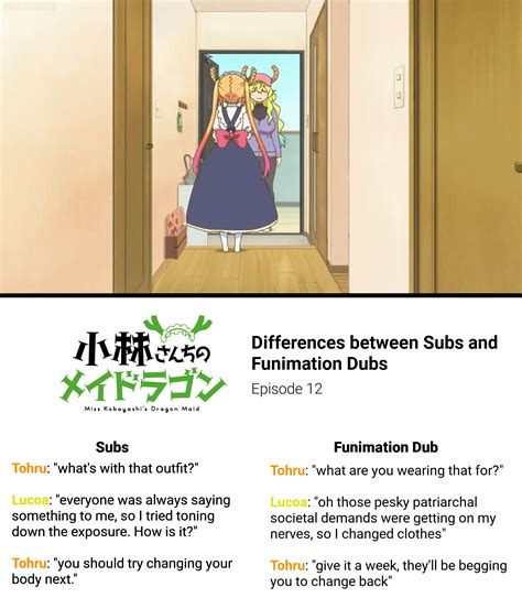The Difference Between Crunchyroll Subs And Funimation Dub Episode 12