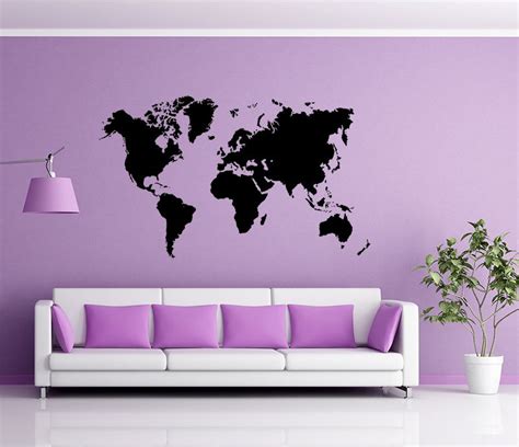 Wall Decals World Map Auworld Map