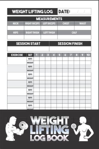 Weight Lifting Log Book Workout Ledger Notebook Weightlifting Tracker