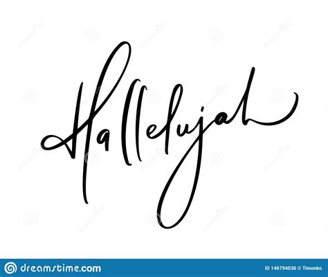 Word Hallelujah Is Written By Hand Cartoon Vector