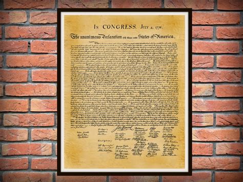 United States Declaration Of Independence Document Reproduction