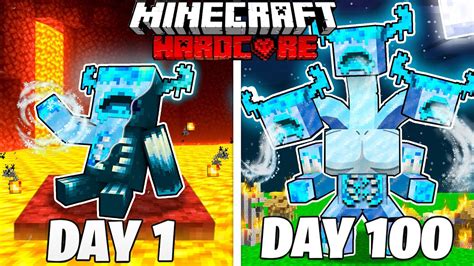 I Survived 100 Days As An Ice Warden In Hardcore Minecraft Youtube