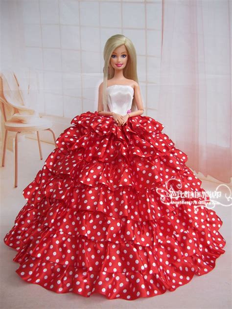 Fashion Royalty Princess Red Polka Dot Dress Ballgown Gown For Barbie Doll C003 Dresses Doll