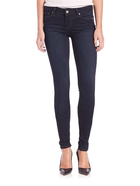 Paige Leggy Extra Long Ultra Skinny Jeans In Blue Lyst