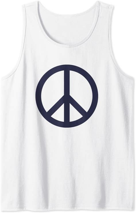 Navy Peace Sign Tank Top Clothing Shoes And Jewelry