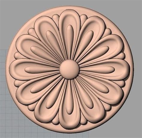 Door Flower 3d Relief Stl Model For Cnc Woodworking Carving E311 3d