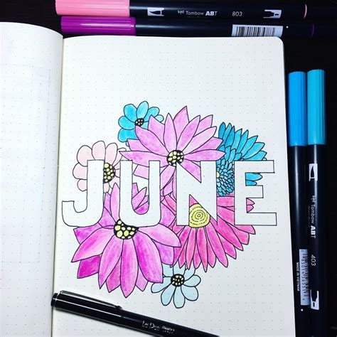 Amazing June Bullet Journal Monthly Cover Page Ideas Bliss Degree Bullet Journal Design