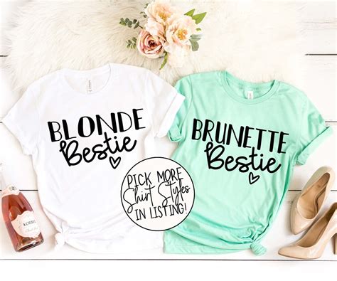 Blonde Bestie Brunette Bestie Best Friends Tees Sister Etsy