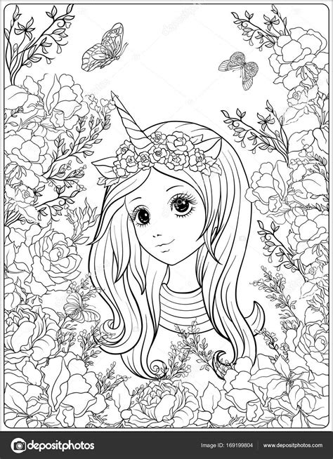 Unicornio Dibujos De Chicas Kawaii Para Colorear E Imprimir Imagen My
