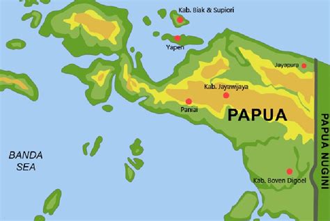 Gambar Peta Papua Lengkap Dengan Daftar Kabupaten Dan Kota Tata Ruang Nasional