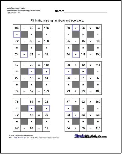 Get free worksheets in your inbox! Number Grid Puzzles Worksheets Math Puzzle Worksheets that ...