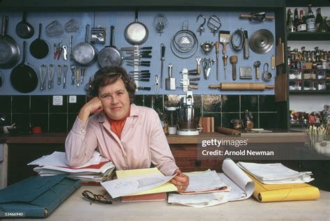 Chef Julia Child Poses In The Kitchen Of Her House La Pitchoune
