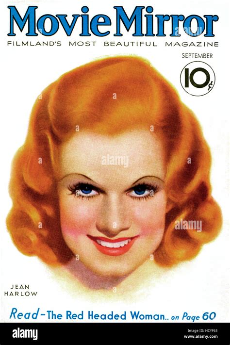 Jean Harlow In Red Headed Woman Movie Mirror Magazine Cover September Stock Photo Alamy