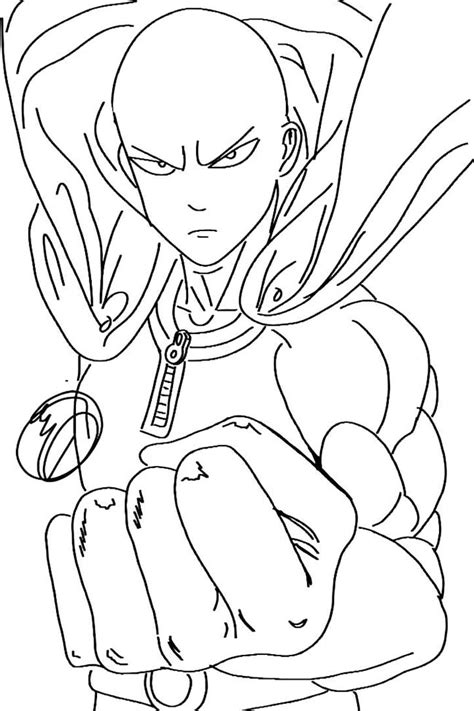 One Punch Man Coloring Pages Character Jenosu Xcolorings The Best