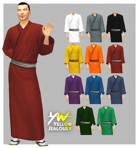 Yellow Jealoucy Am No Sin Mi Kimono Sims 4 Collections Sims 4