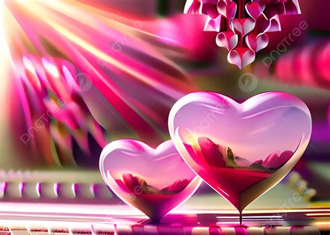 Pink Hearts Couple Love Beautiful Background Wallpaper Free Wallpaper