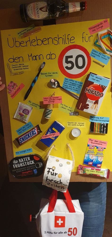 Deshalb sollst du hoch feiern und leben, heute soll's nur das beste für. Deko geburtstag Geburtstagsgeschenk 50 - Überlebenshilfe ...